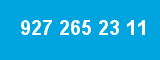 927 265 23 11 927 265 23 11
